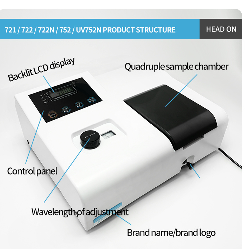 Qiujing – spectrophotomètre Visible manuel à affichage numérique, 4-6nm, avec lampe en tungstène importée 721/722N/722N/S